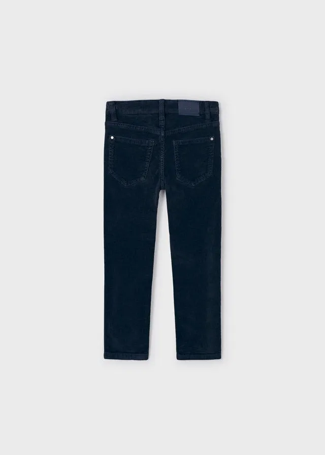 Mayoral | Navy Basic Slim Fit Cord Trousers