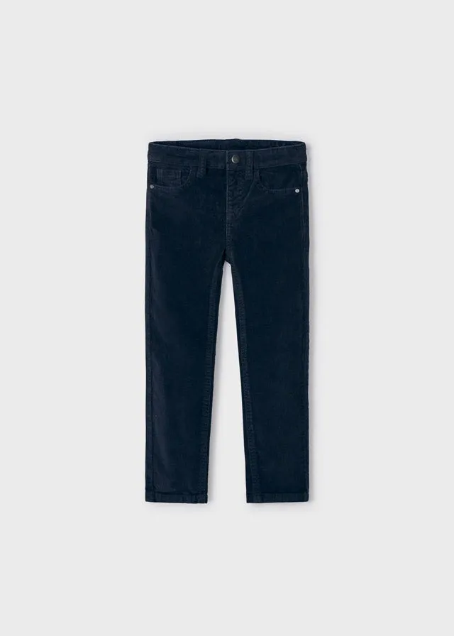 Mayoral | Navy Basic Slim Fit Cord Trousers