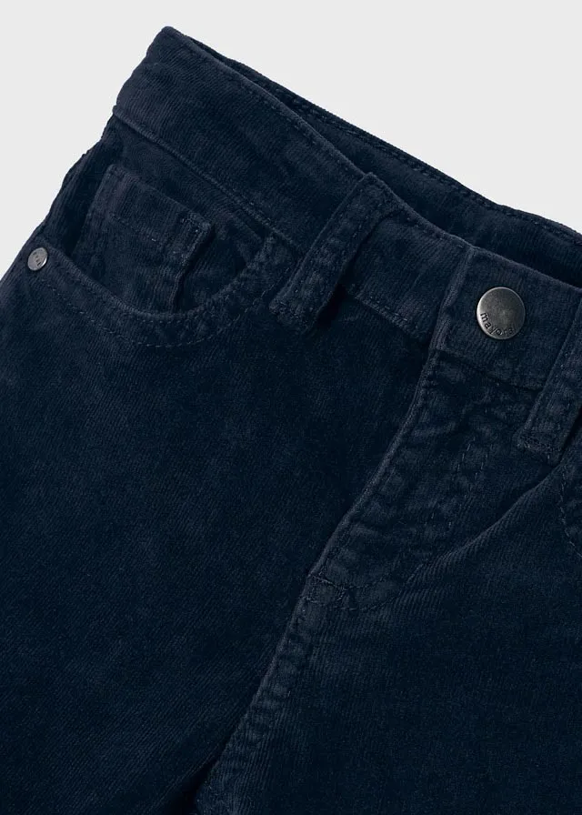 Mayoral | Navy Basic Slim Fit Cord Trousers