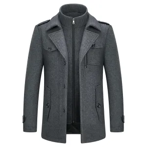 Men's British Thick Double-Layer Wool Blend Coat