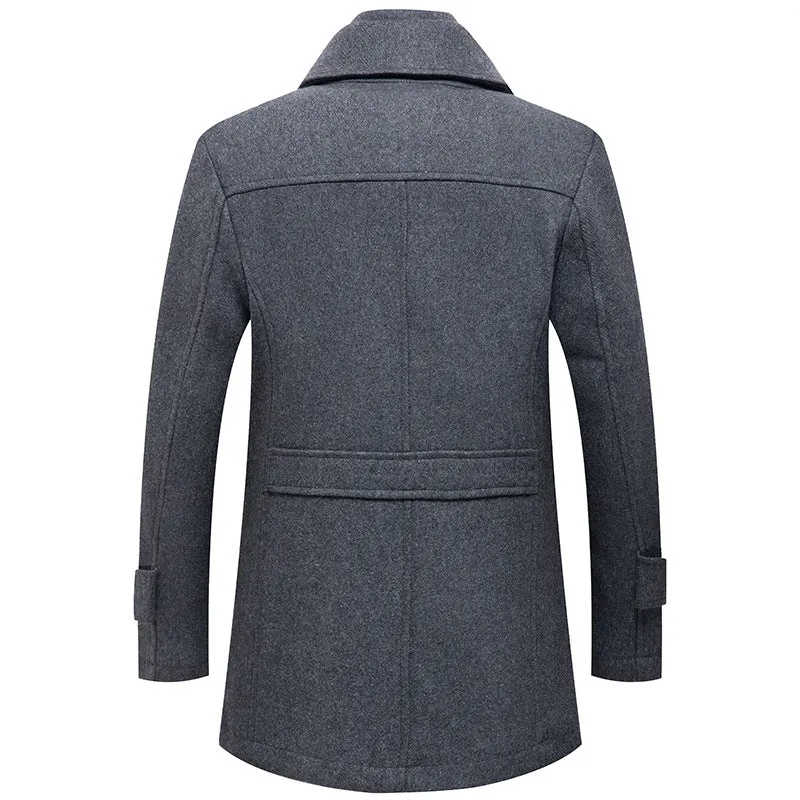 Men's British Thick Double-Layer Wool Blend Coat