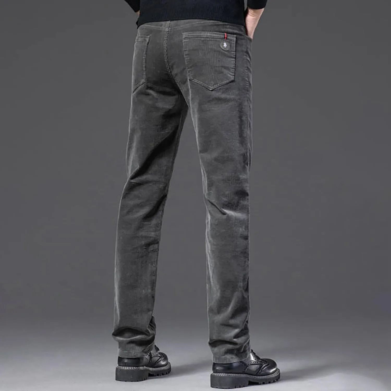 Men's Casual Corduroy Pants Stretch Waist Straight Leg Baggy Sweatpants Slim Fit Versatile Lightweight Plus Size Trousers