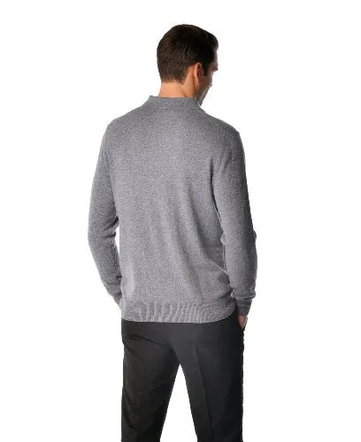 Men's Pure Cashmere Polo Sweater (Charcoal, Medium)