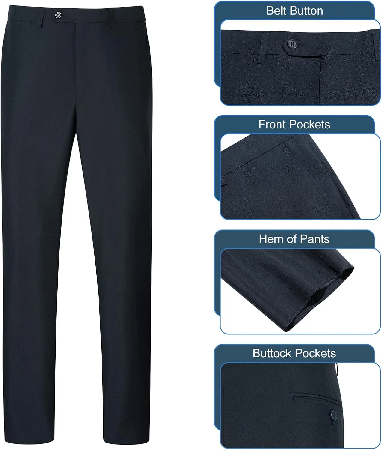 Men's Suit Slim Fit 2 Piece Suits for Men, Two Button Blazer Jacket Pants Set with Tie for Wedding Business Dinner
