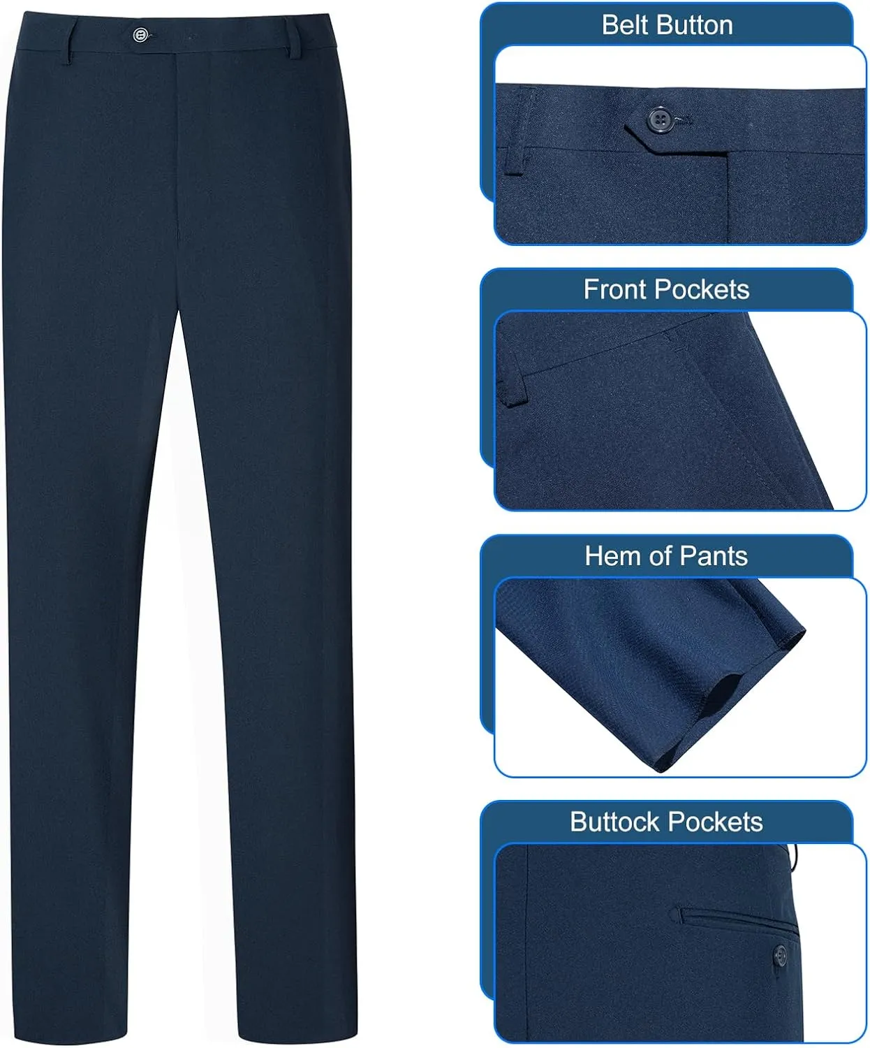 Men's Suit Slim Fit 2 Piece Suits for Men, Two Button Blazer Jacket Pants Set with Tie for Wedding Business Dinner