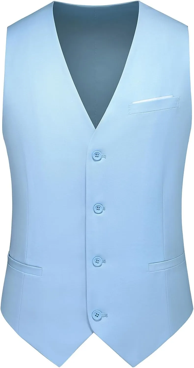 Men's Suits 3 Piece Slim Fit Suit One Button Solid Suit Blazer Jacket Vest Pants Set