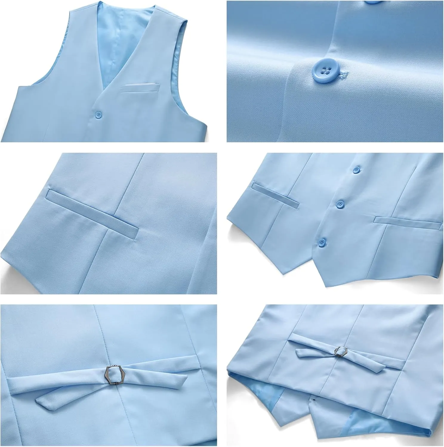 Men's Suits 3 Piece Slim Fit Suit One Button Solid Suit Blazer Jacket Vest Pants Set