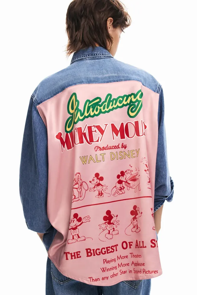Mickey Mouse Detail Denim Shirt By Desigual