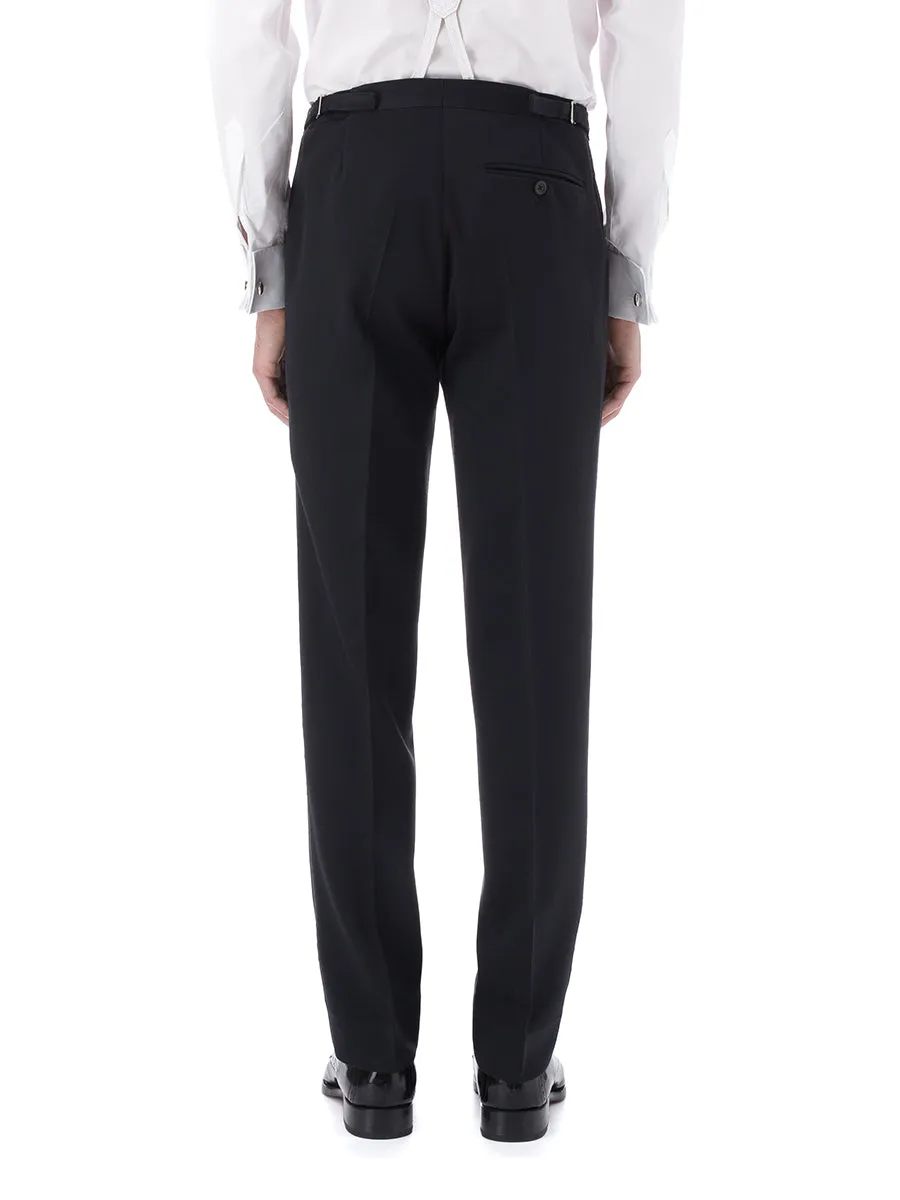 Midnight Hampton Wool Flat Front Dress Trousers