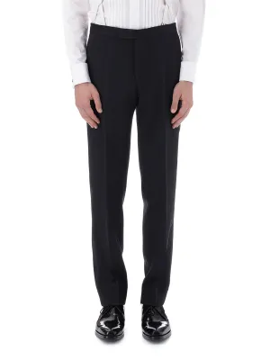Midnight Hampton Wool Flat Front Dress Trousers