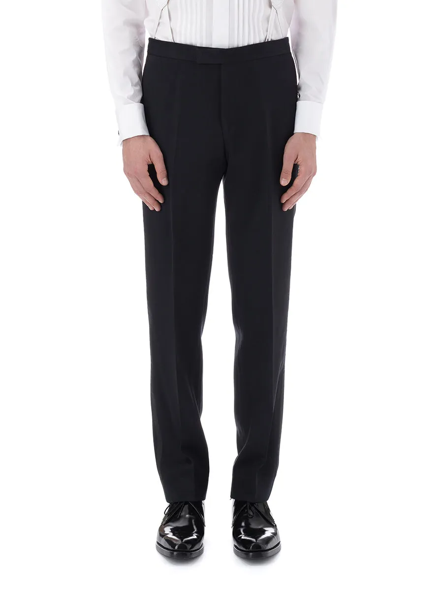 Midnight Hampton Wool Flat Front Dress Trousers