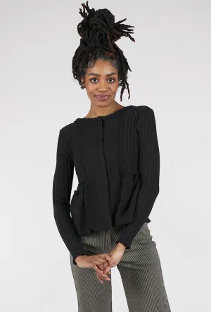 Mixed Media Shrunken Jacket, Black