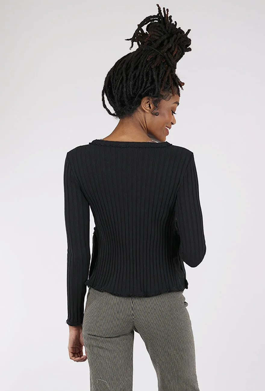 Mixed Media Shrunken Jacket, Black