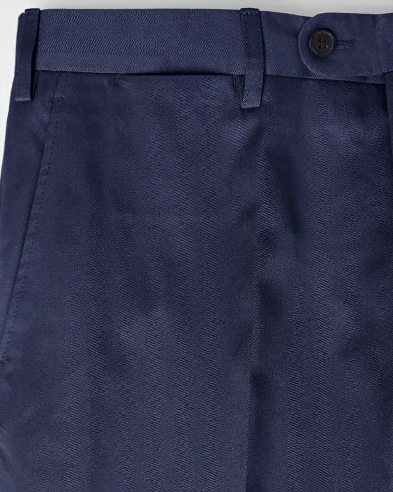 Navy Cotton Trousers