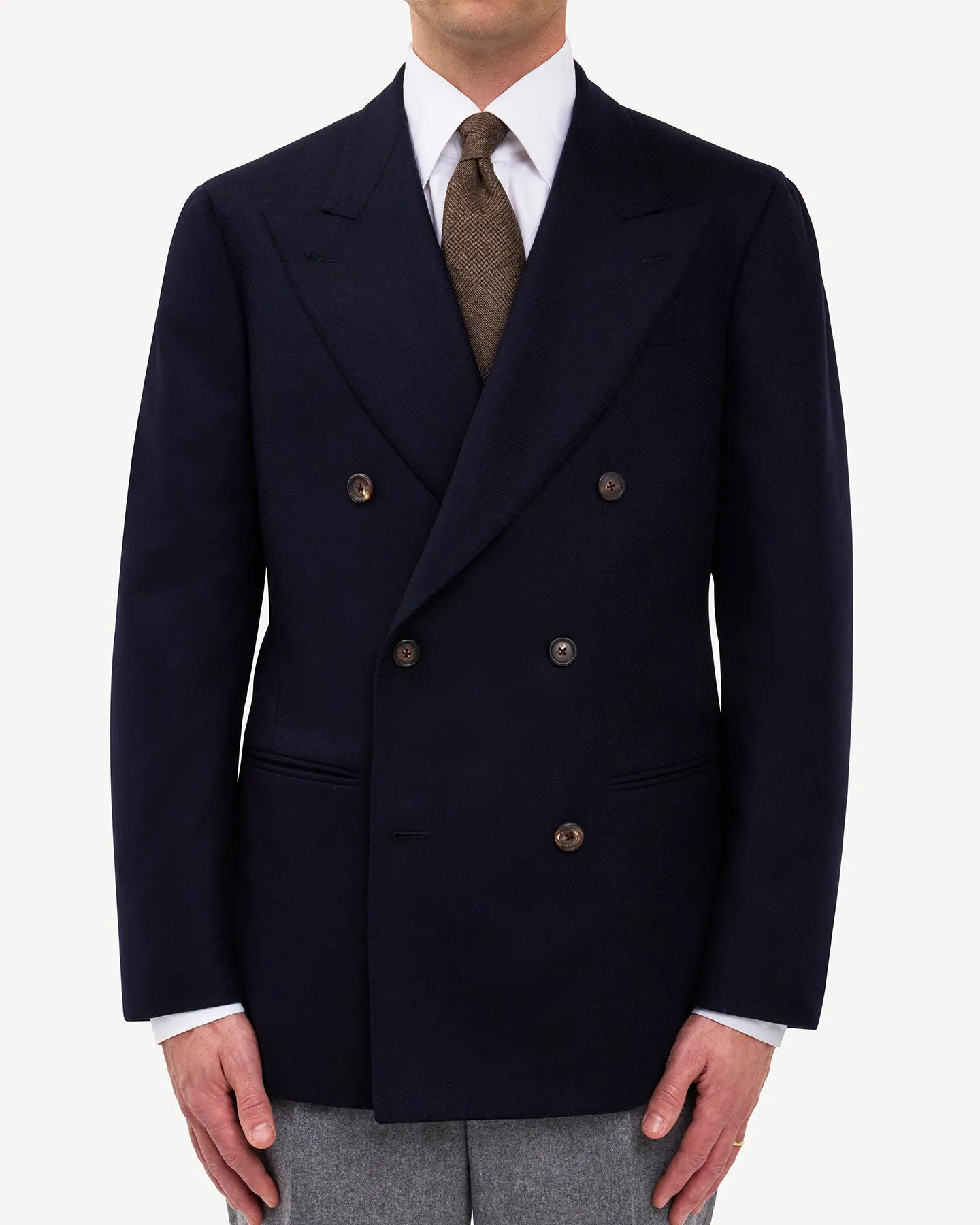 Navy Flannel Double Breasted Sport Coat