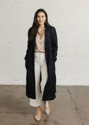 Notch Collar Duster Jacket w/ Self Belt - HQ