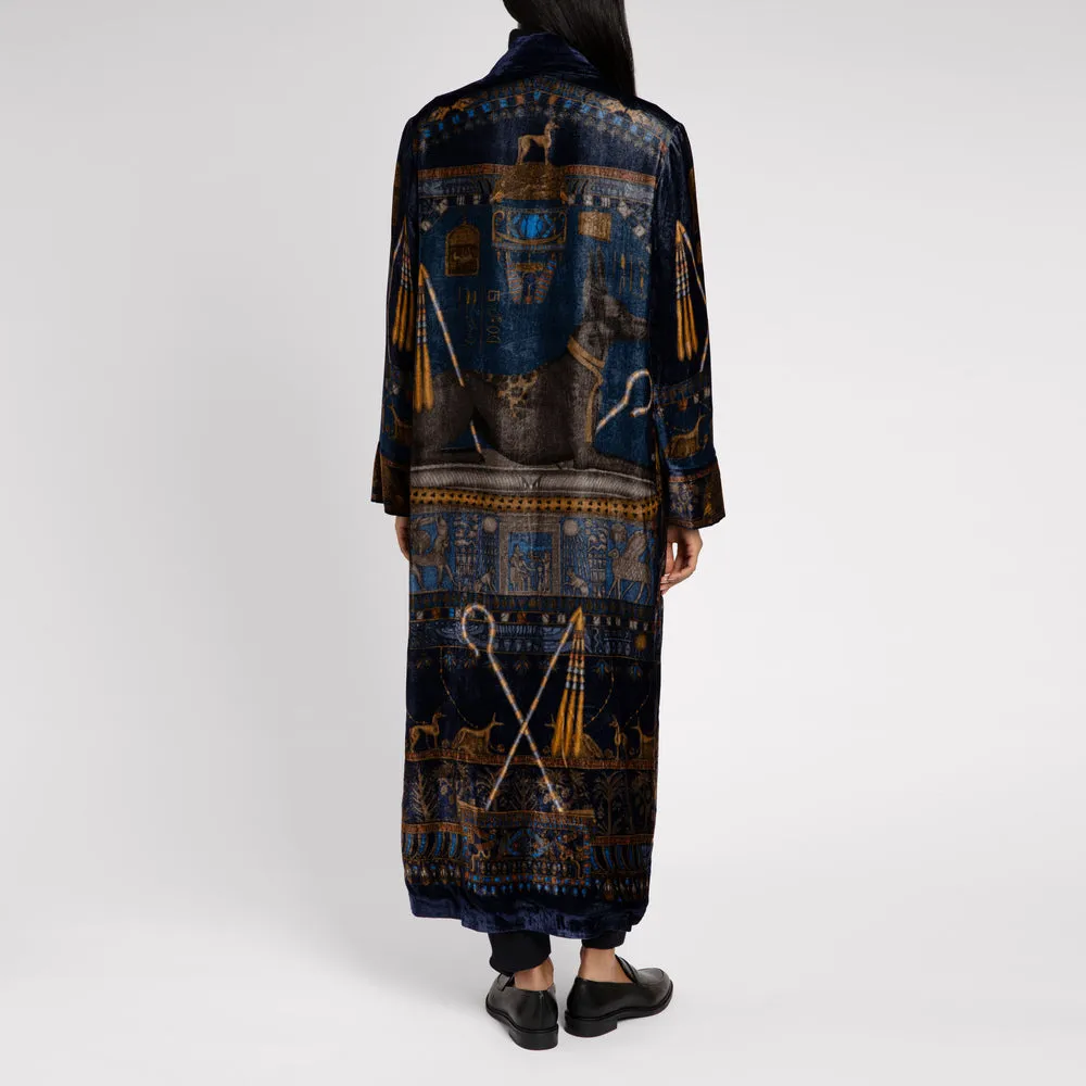 Ode to Anubis Long Velvet Jacket
