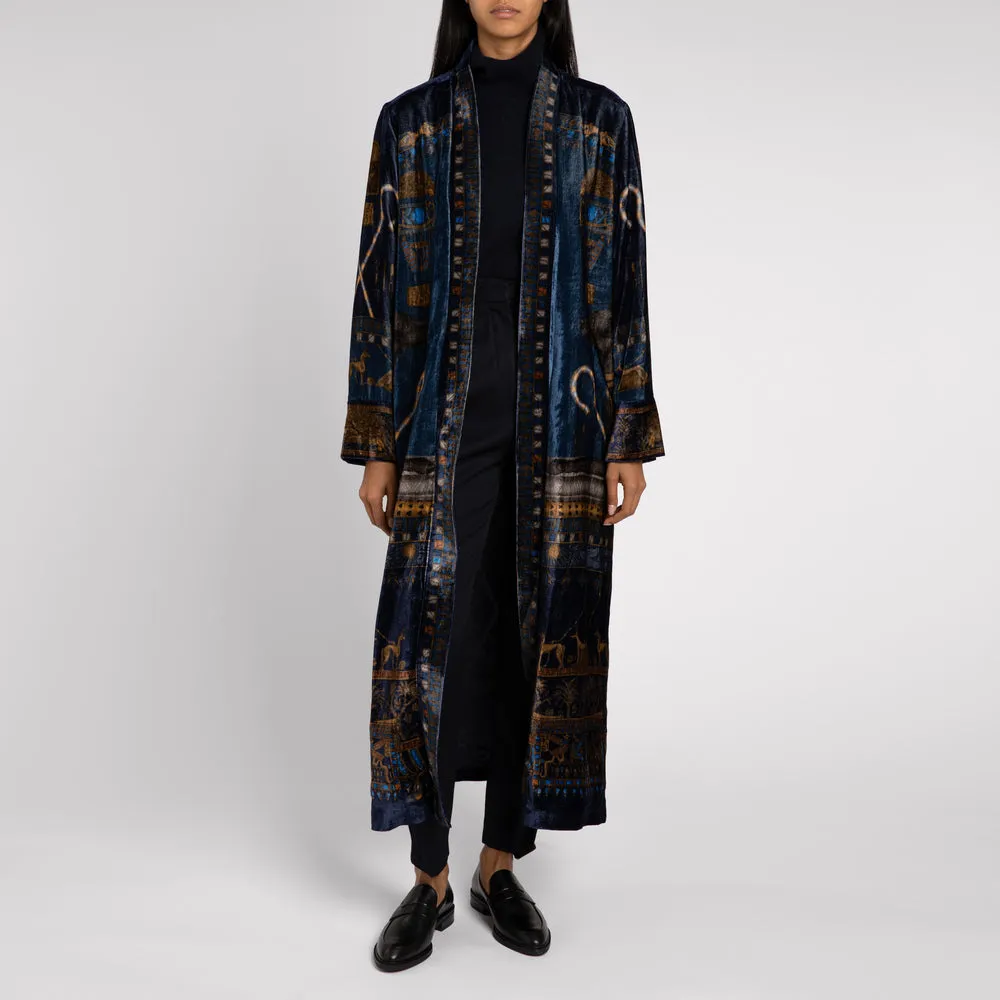 Ode to Anubis Long Velvet Jacket