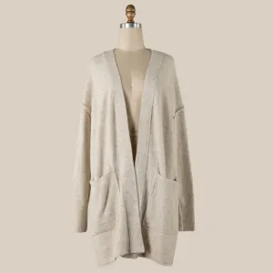 Outline Soft Ribbed Cardigan (Cream   Oatmeal)