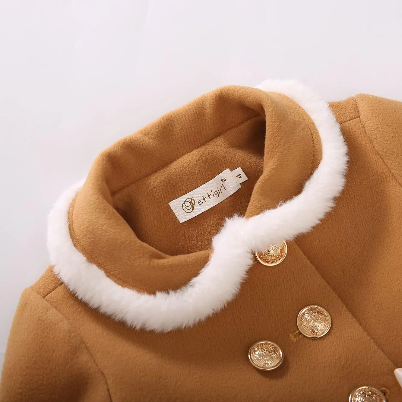 Pettigirl Girls Winter Fashion Khaki Trench Overcoat Jacket Teen Toddler Sweet Special Occasion Outfit Coats Fall