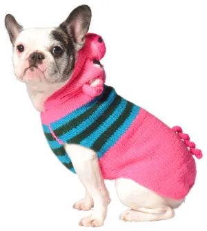 PINK PIGGY HOODIE DOG SWEATER