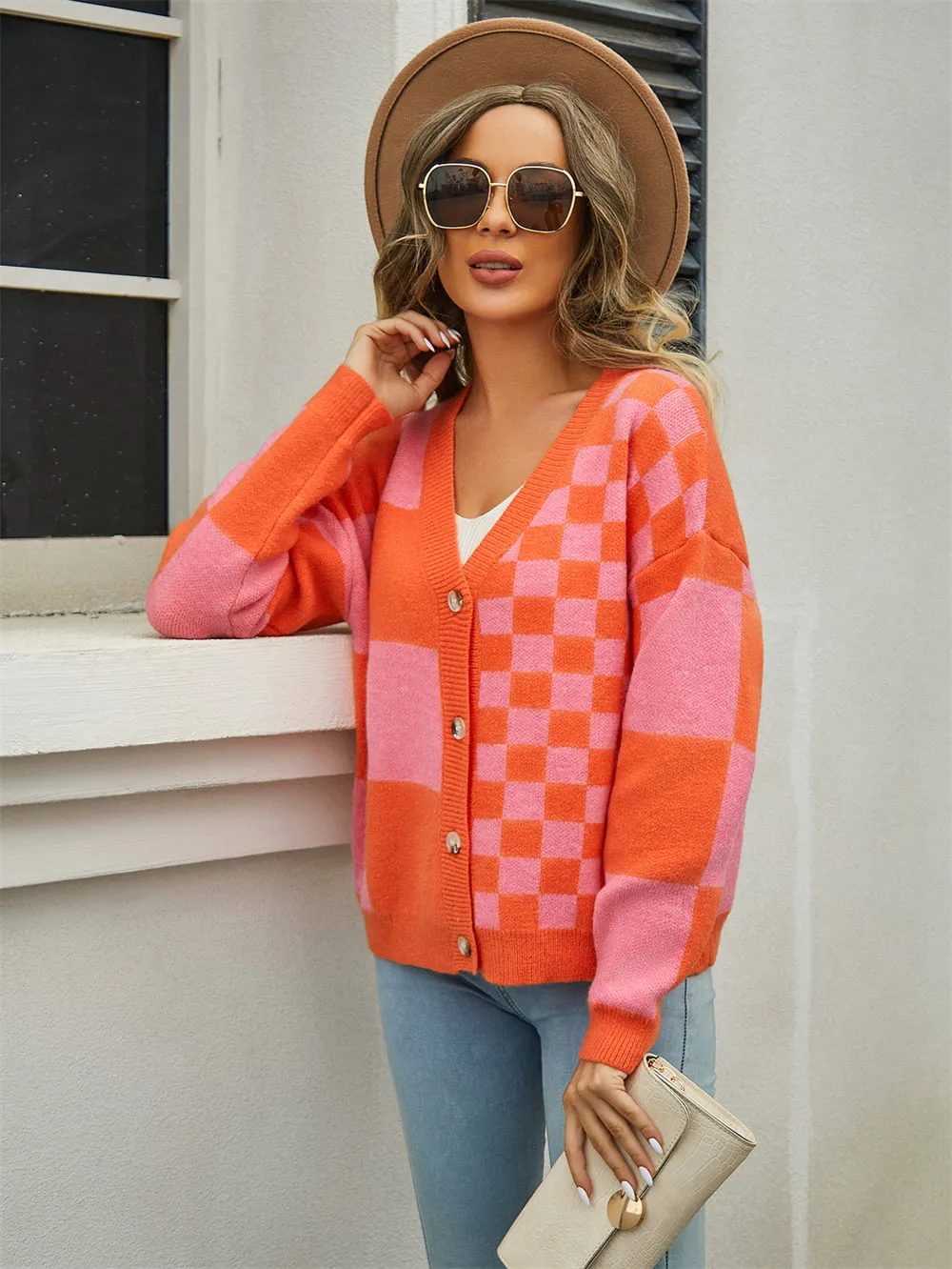 Plaid V-Neck Cardigan - 4 Colors