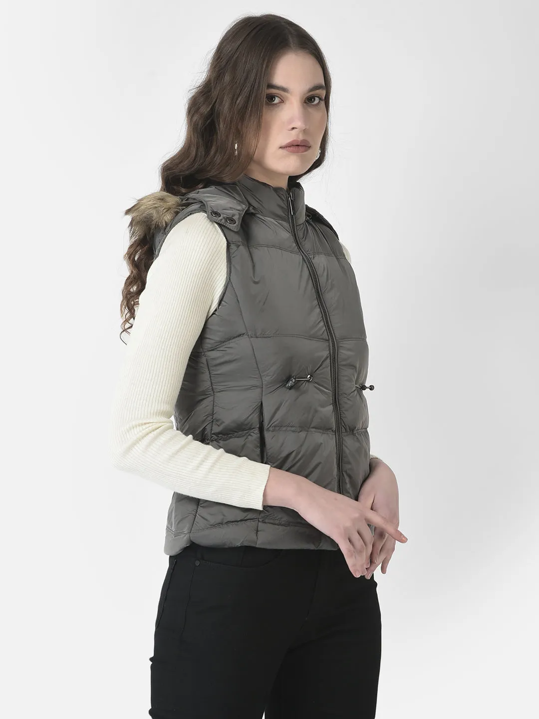 Polished Silver Padded Gilet