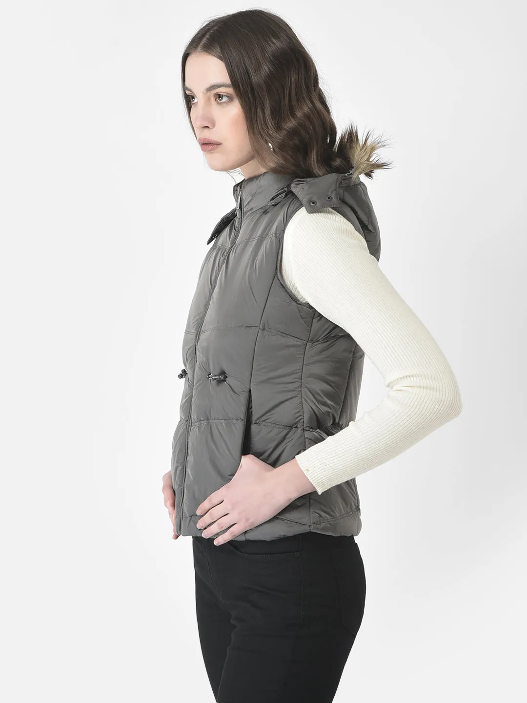 Polished Silver Padded Gilet