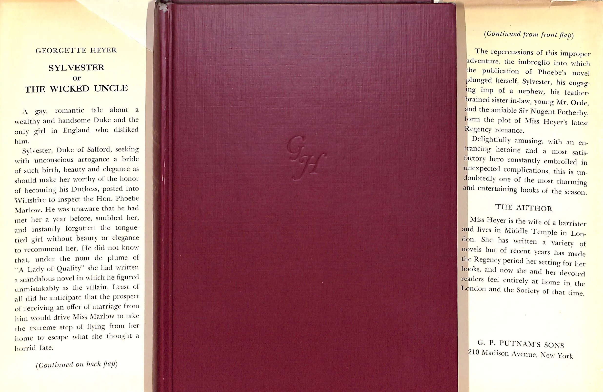 "Sylvester Or The Wicked Uncle" 1957 HEYER, Georgette (SOLD)