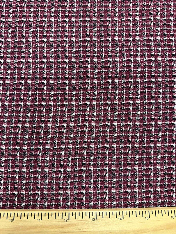 Red Multi Print Poly Peachskin Fabric