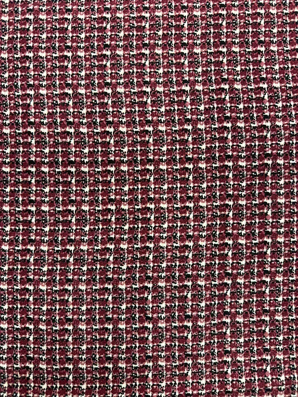 Red Multi Print Poly Peachskin Fabric