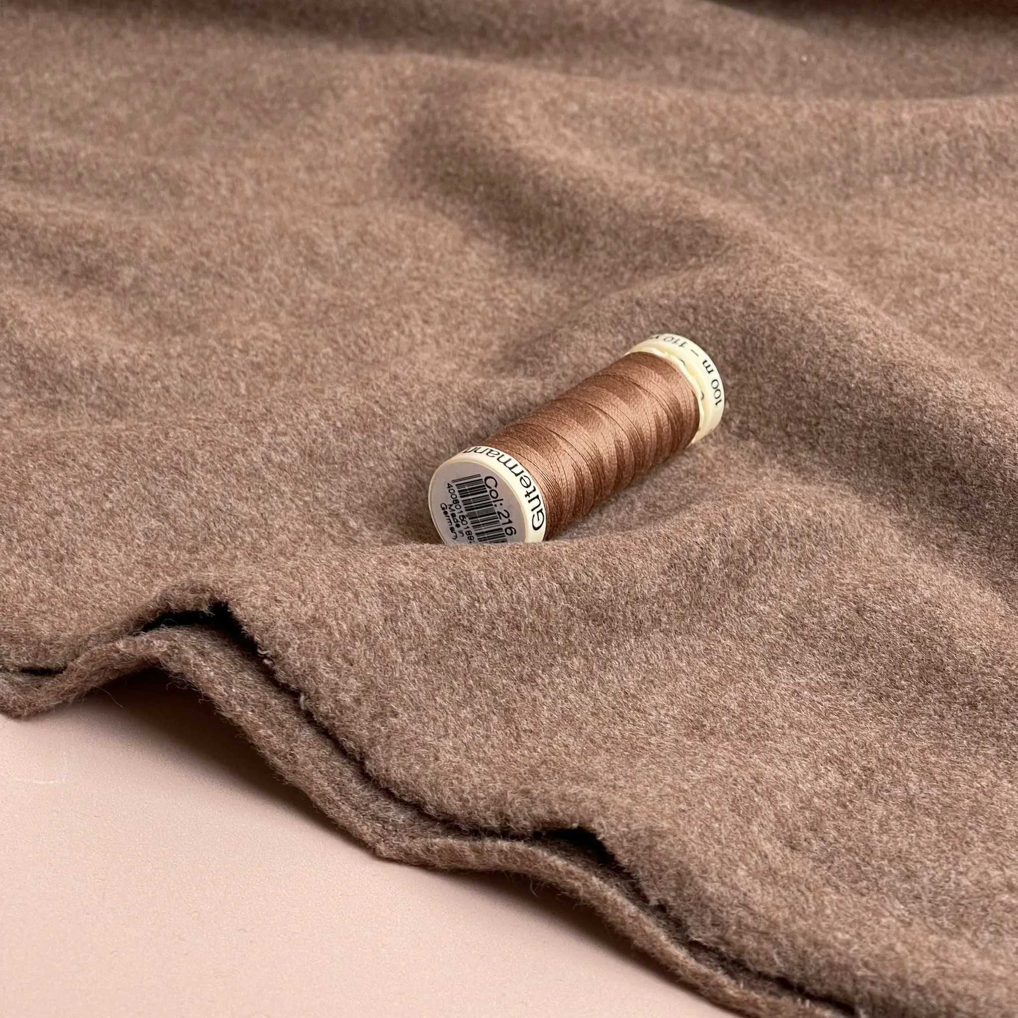 REMNANT 0.96 Metre - Pure Organic Cotton Fleece in Mocha Mousse