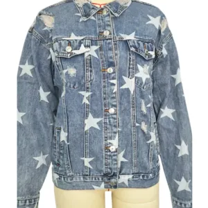 Ripped Star Loose Denim Jacket