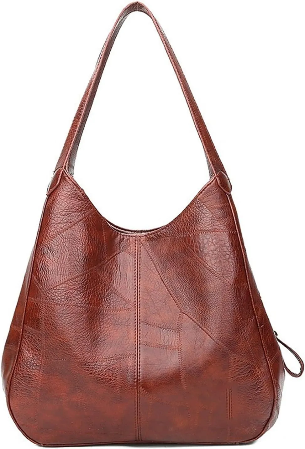Shoulder Bag Large Capacity Waterproof Canvas Handbag with Shoulder Strap - Versatile Leisure Small Leather Bag(Brown)