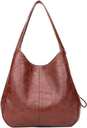 Shoulder Bag Large Capacity Waterproof Canvas Handbag with Shoulder Strap - Versatile Leisure Small Leather Bag(Brown)