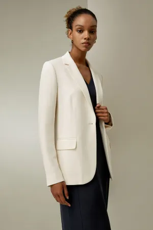 Silk Sleek Blazer - White