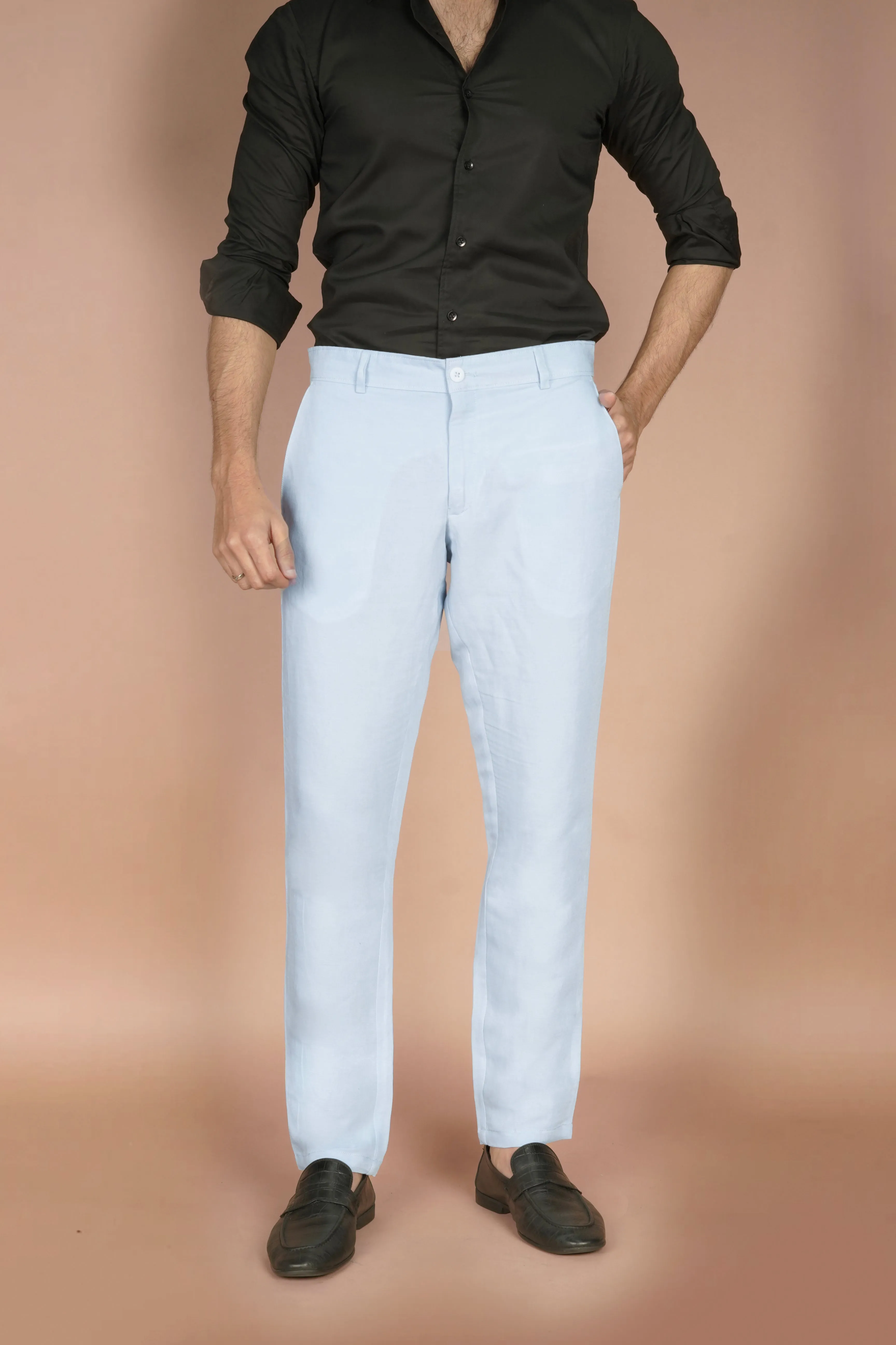 Sky Blue Linen Trousers