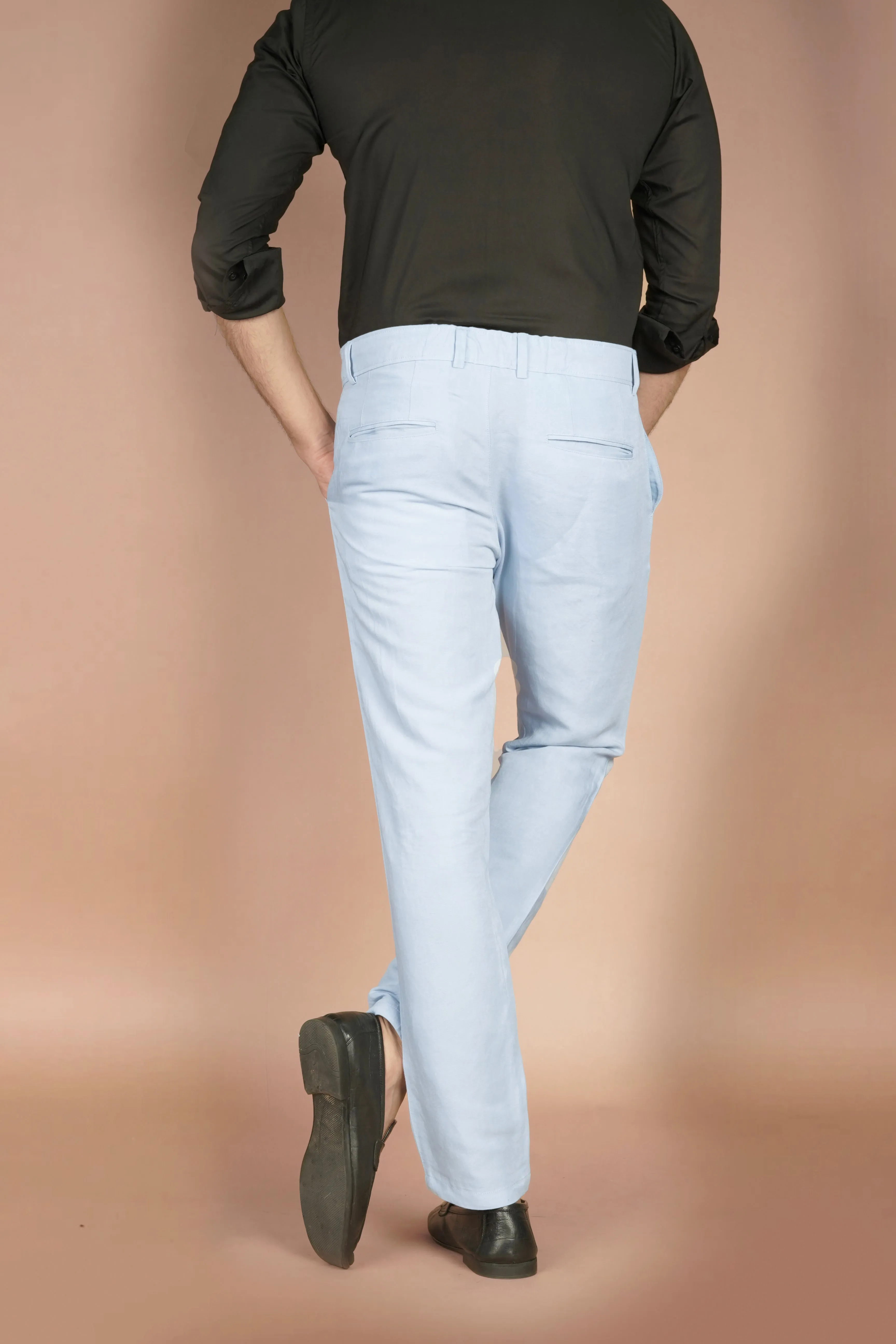 Sky Blue Linen Trousers