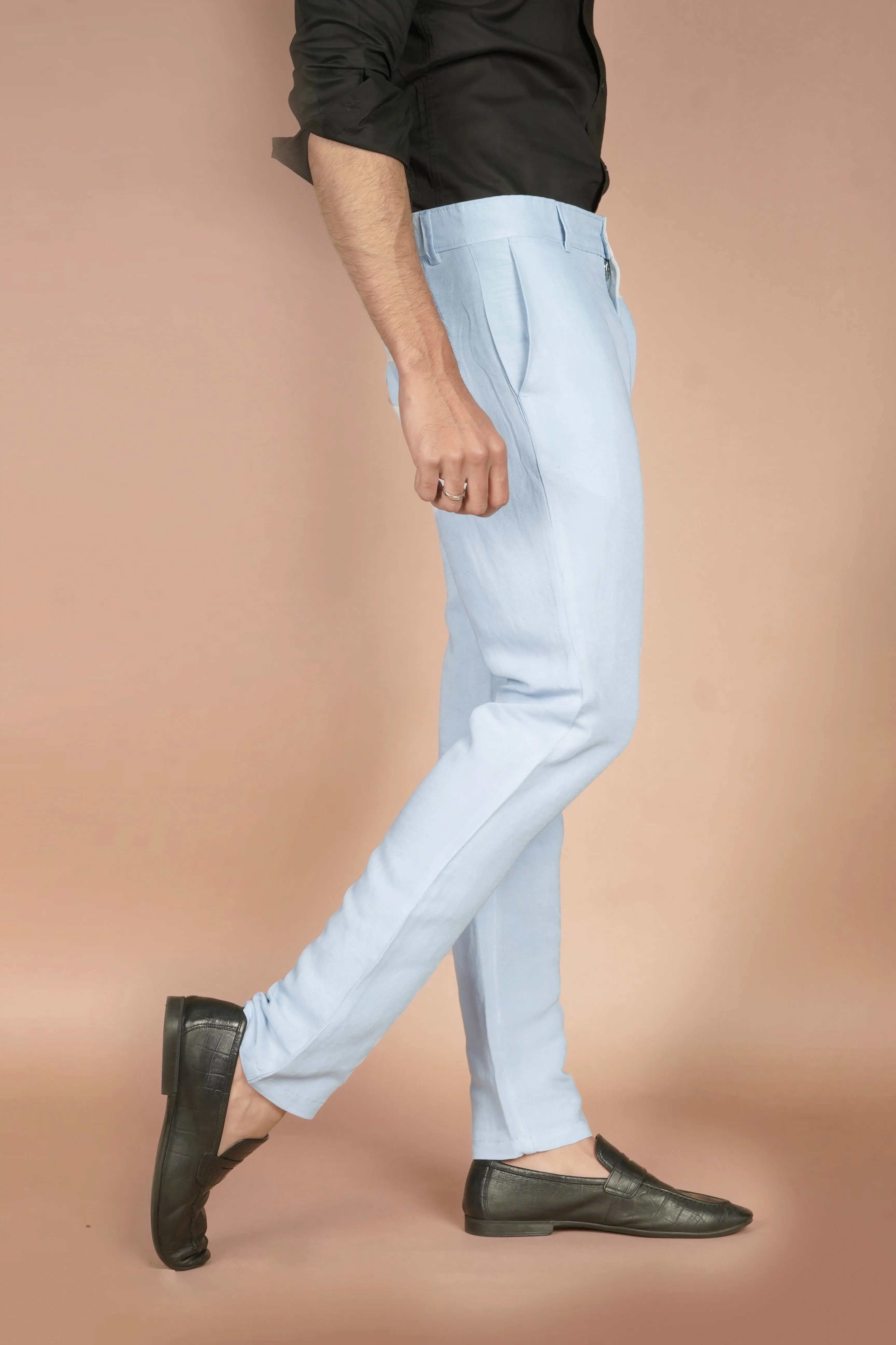 Sky Blue Linen Trousers