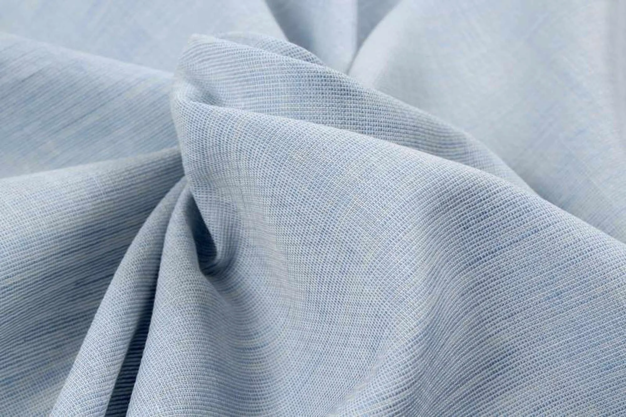 Smooth Mouliné Cotton Linen - Blue
