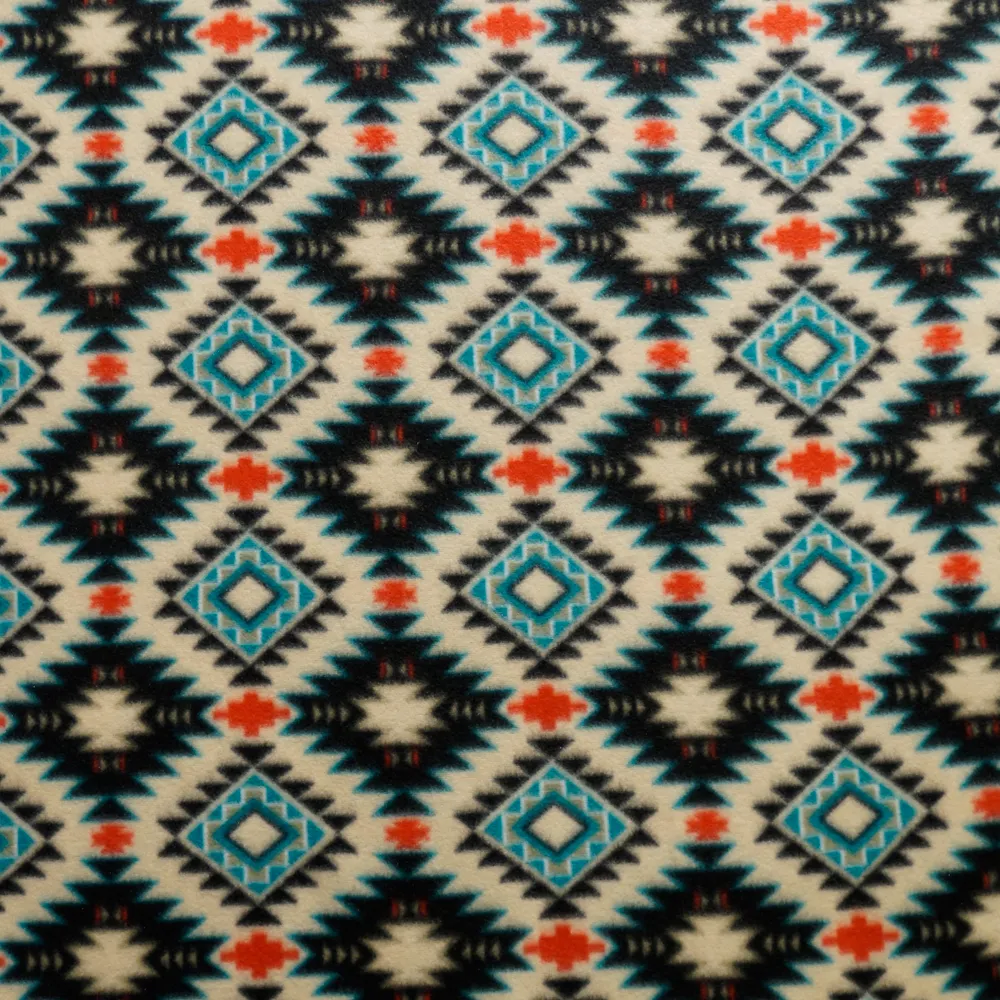 Southwest Turquoise Diamonds Anti-pill Fleece Fabric