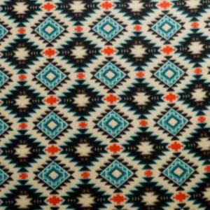 Southwest Turquoise Diamonds Anti-pill Fleece Fabric