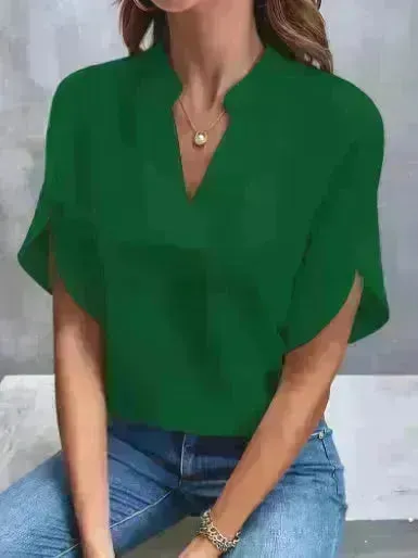 Summer Short-sleeved Chiffon Shirt New V-neck Shirt Women's Casual Versatile Clothing Evening Tops for Women