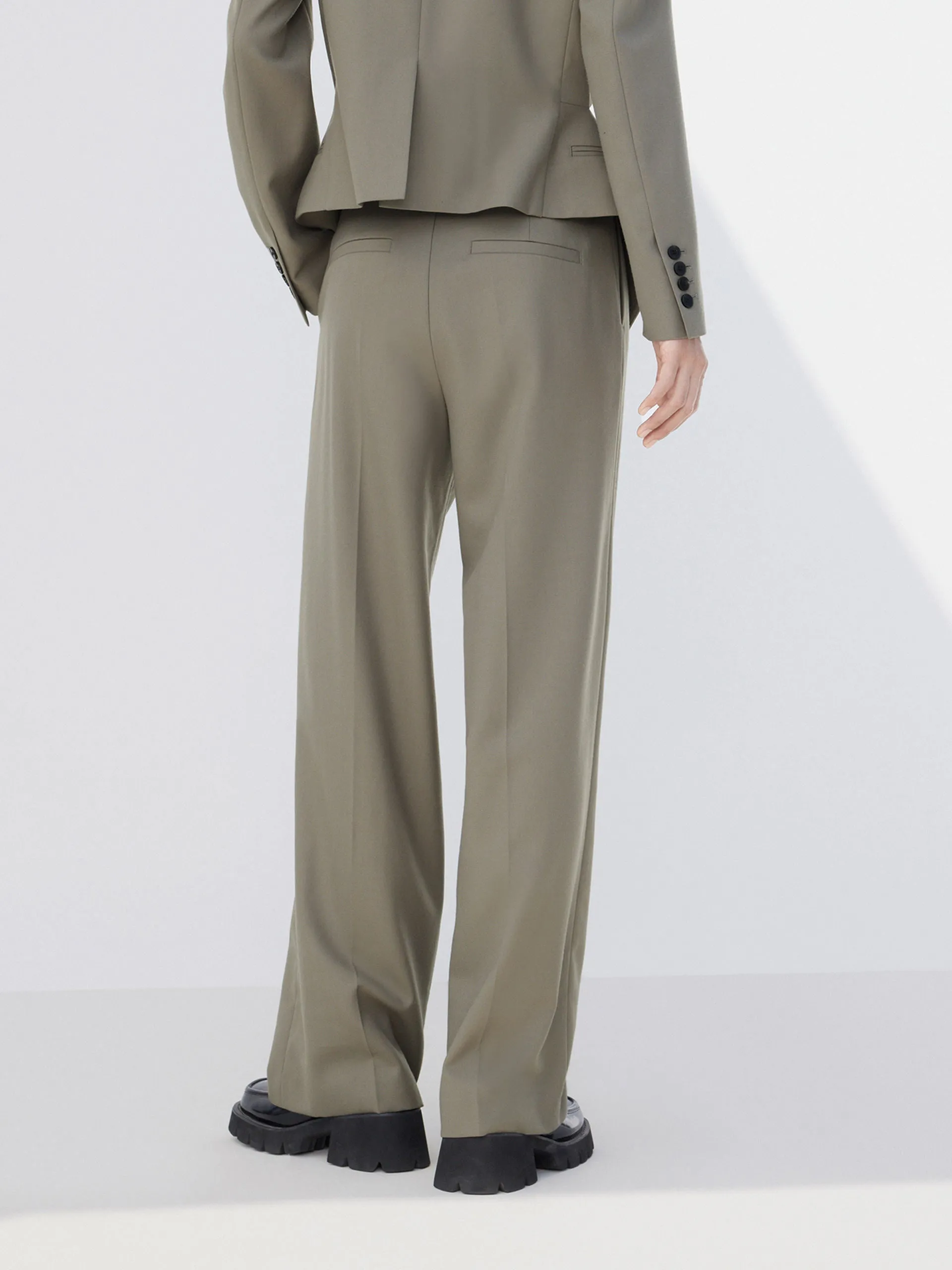 Tailored Straight Suit Pants