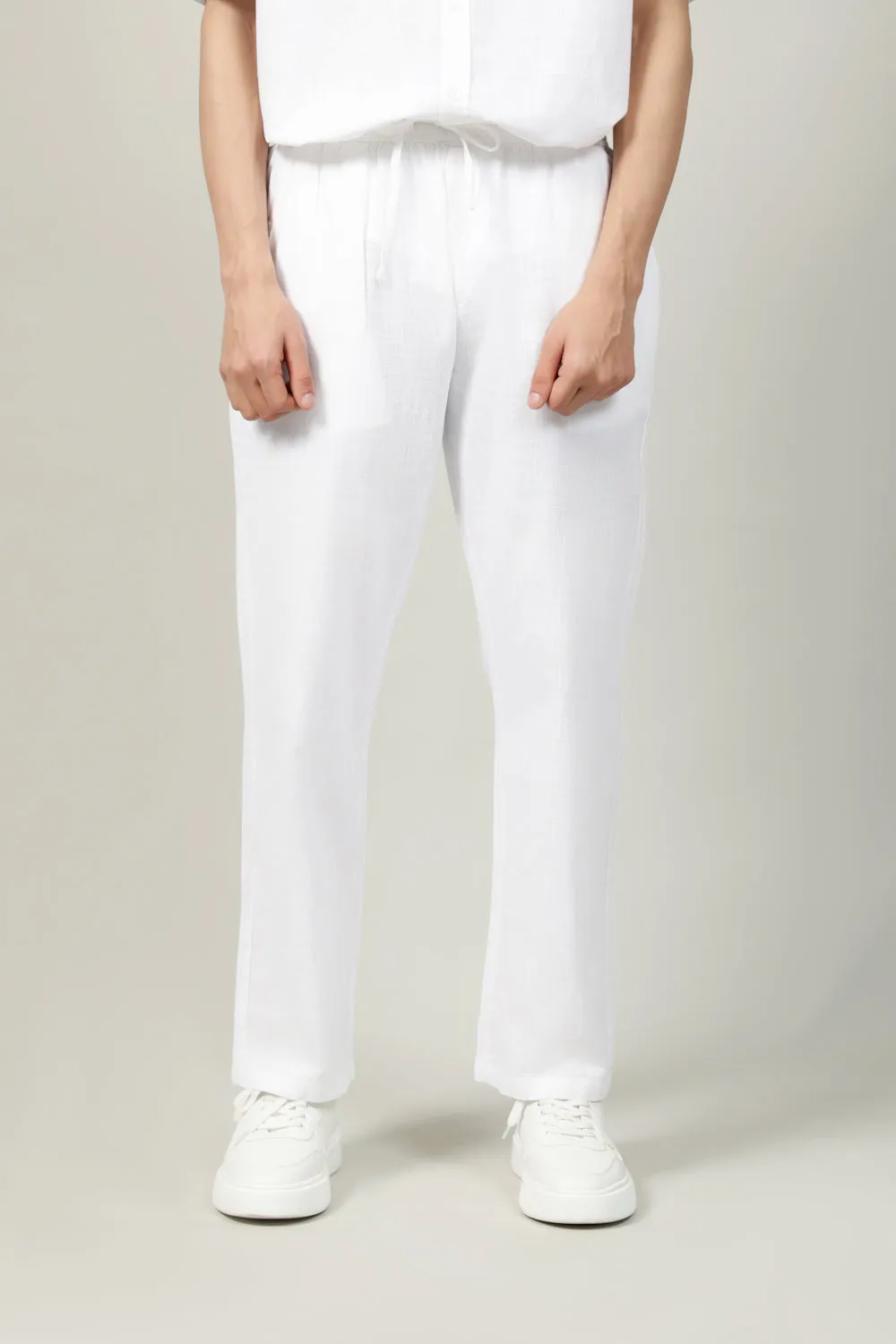 TEXTURED BAGGY FIT EASY PANTS