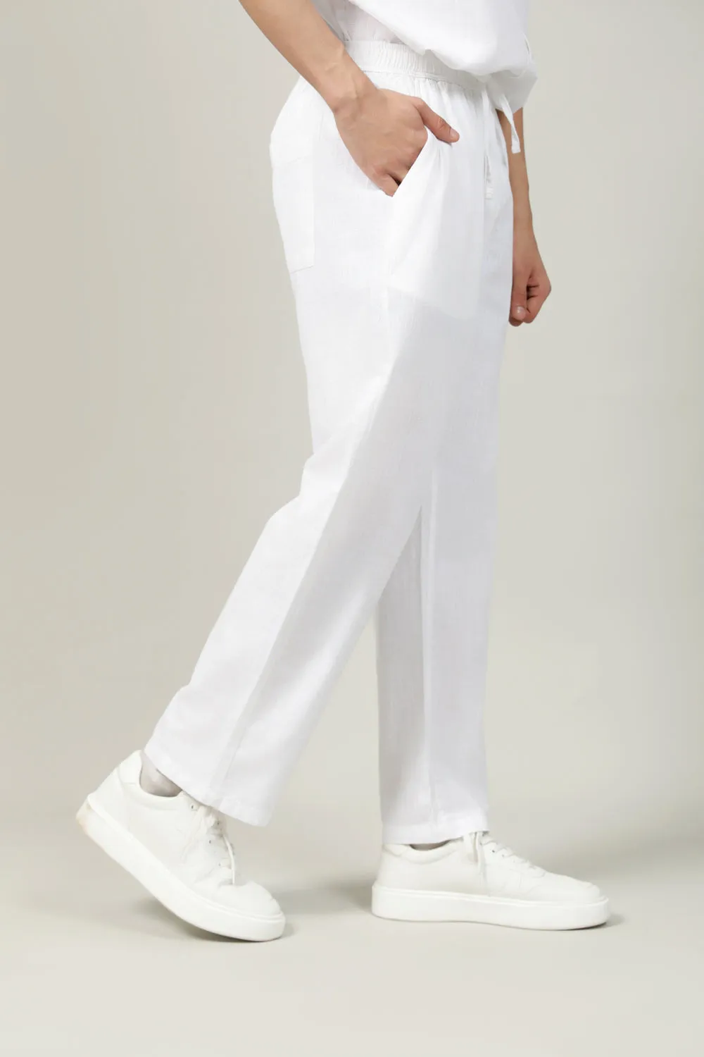 TEXTURED BAGGY FIT EASY PANTS