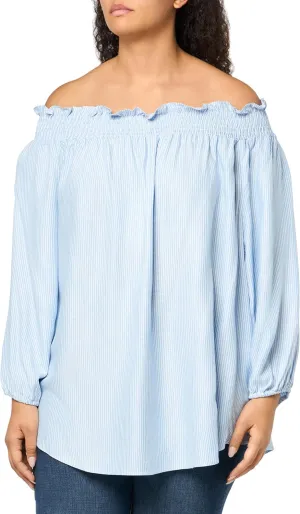 Tommy Hilfiger Women's Bandcollar Button Up Roll Tab Blouse