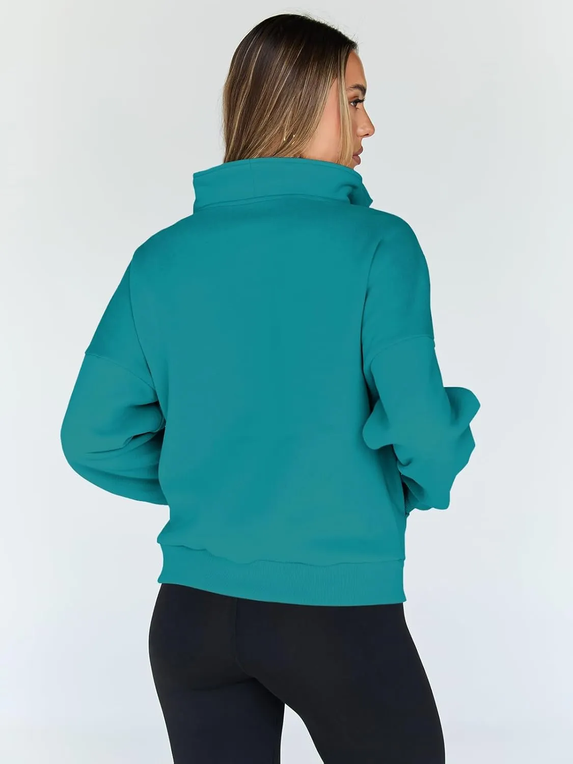 Trendy Queen Sweatshirts Quarter Half Zip Pullover Oversized Hoodies Sweaters Comfy Fall Outfits 2025 Y2K Winter Clothes