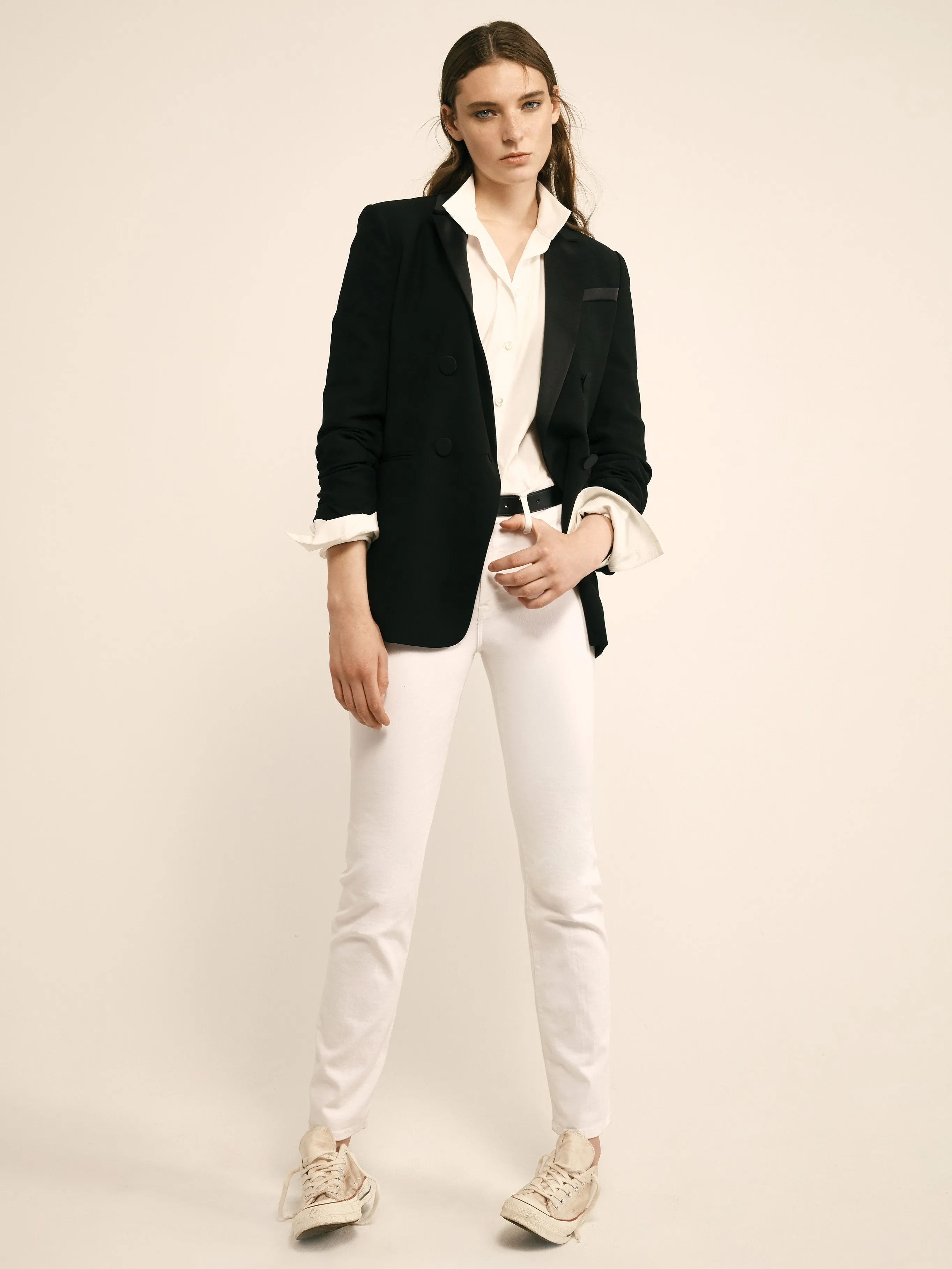 Tux Satin Blazer -- Noir