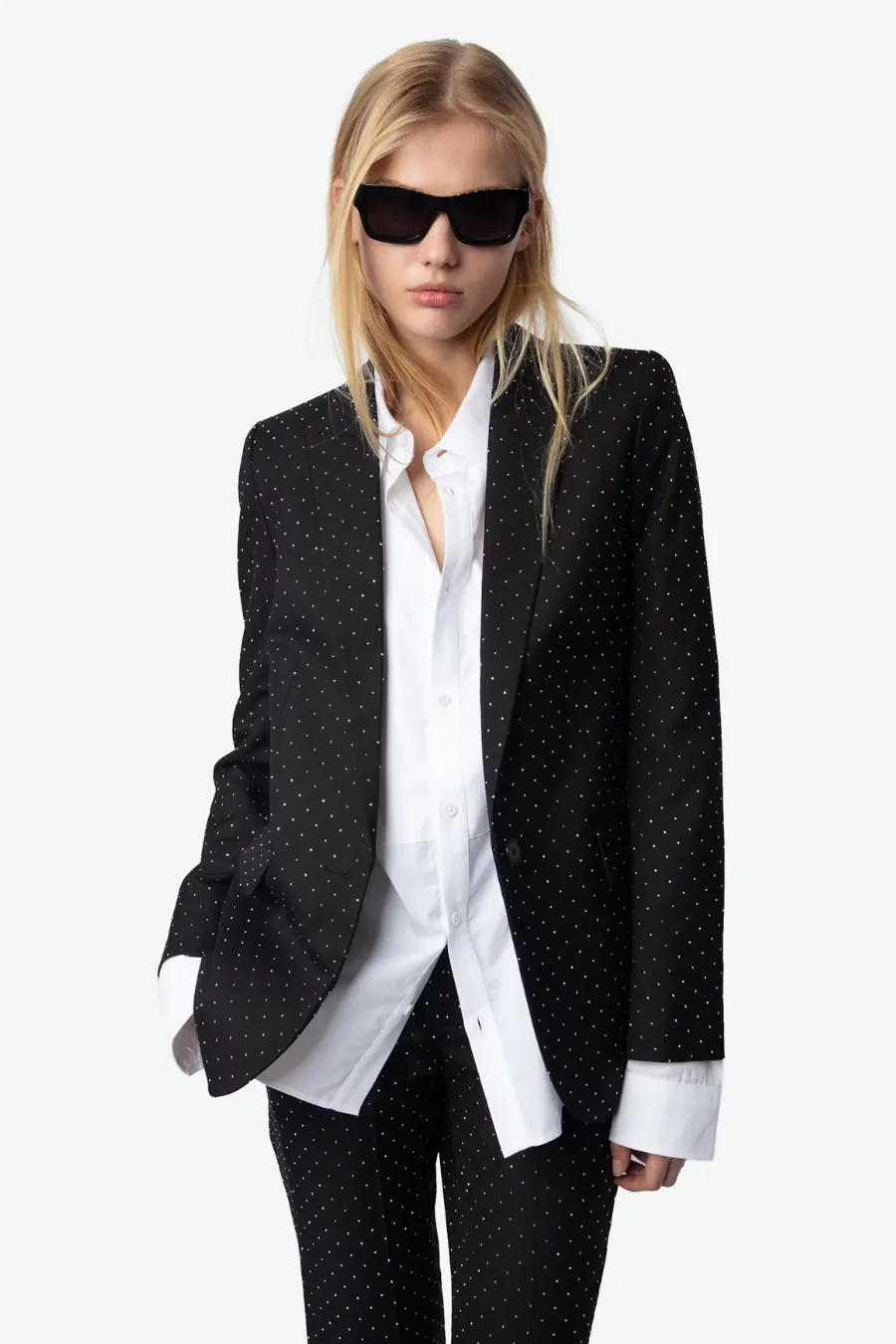 Valse Rhinestone Blazer Black